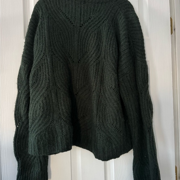 Madewell Deep Green Textured Crew Neck Sweater - Picture 2 of 4